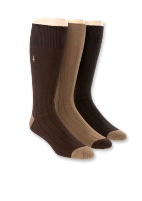 Polo Ralph Lauren 3-Pack Ribbed Crew Socks