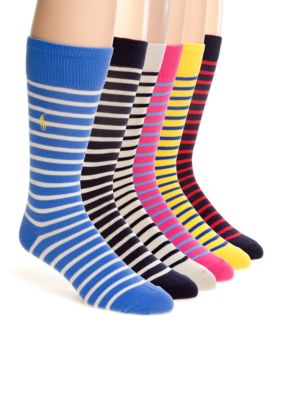Polo Ralph Lauren French Stripe Cotton Socks- Single Pair