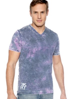 DKNY Jeans Double Burnout V-Neck Tee