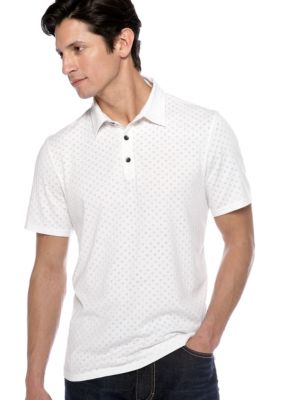 DKNY Jeans Geo Pattern Burnout Polo