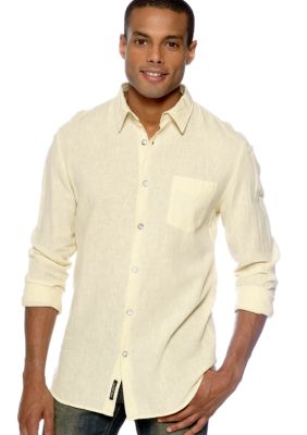 DKNY Jeans Solid Linen Shirt