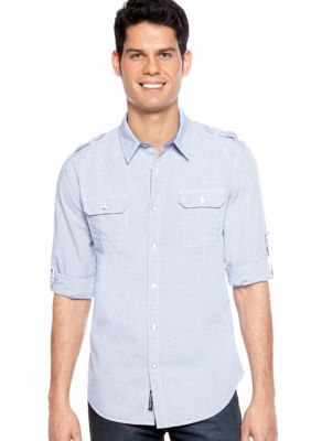 DKNY Jeans Roll Tab Stripe Shirt