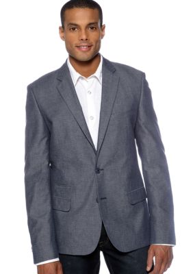 DKNY Jeans Chambray Dot Fashion Blazer