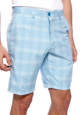 Haggar Cool 18 Tonal Plaid Flat Front Shorts