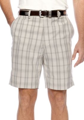 Haggar Cool 18 Windowpane Plaid Shorts
