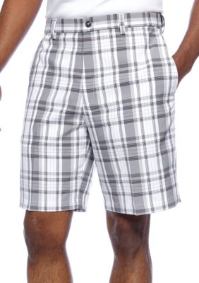 Haggar Microfiber Plaid Shorts