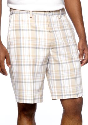 Haggar Microfiber Plaid Shorts