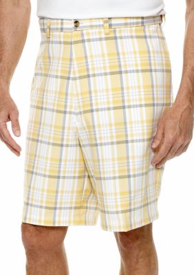 Haggar Big & Tall Cool 18 Plaid Shorts