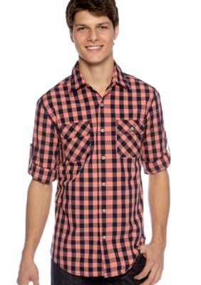 Red Camel Bold Plaid Woven Shirt