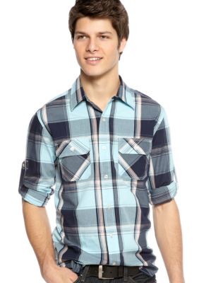 Red Camel Bold Plaid Woven Shirt