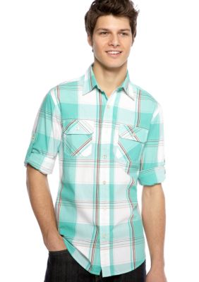 Red Camel Bold Plaid Woven Shirt