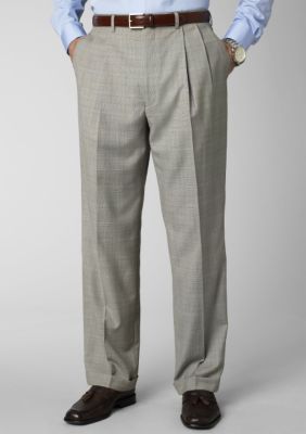 W.H. Belk&trade; Tan Plaid Patterned Dress Slacks