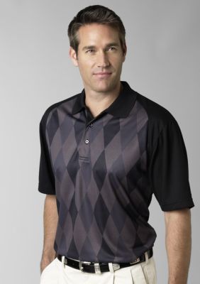 Pro Tour&reg; Raglan Sleeve  Plaid Polo Knit