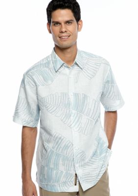 Cubavera Tropical Leaf Print Shirt