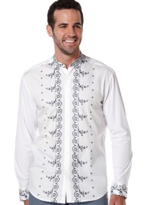 Cubavera Mixed Media Woven Shirt