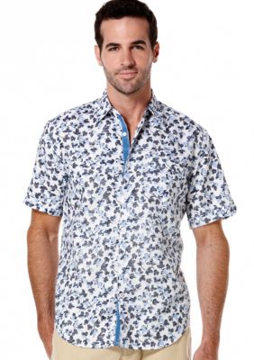 Cubavera Floral Print Woven Shirt