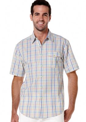 Cubavera Seersucker Plaid Shirt