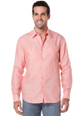 Cubavera Solid Linen Long Sleeve Shirt