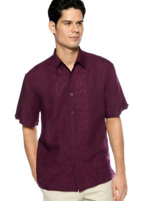 Cubavera L Shaped Embroidered Shirt