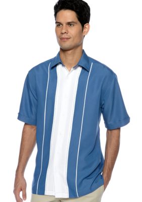 Cubavera Panel Stripe with Pickstitch Shirt