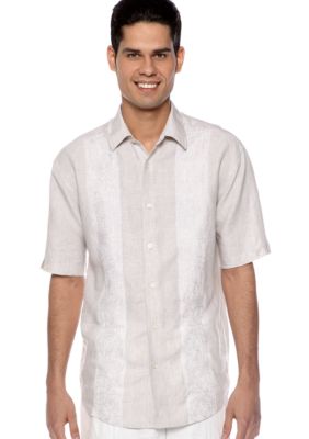 Cubavera Linen Stripe Paisley Shirt