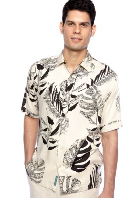 Cubavera Leaf Print Shirt