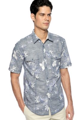 Cubavera Double Pocket Floral Shirt