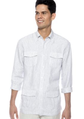 Cubavera Stripe 4 Pocket Shirt