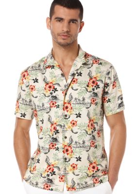 Cubavera Floral Print Woven Shirt