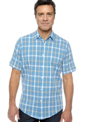 Saddlebred Large Check Seersucker Woven Shirt