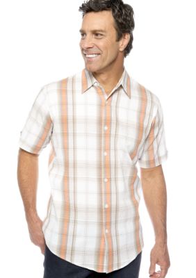 Saddlebred Plaid Seersucker Woven Shirt