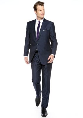 Kenneth Cole Reaction Slim Fit Navy Shark Stripe Suit