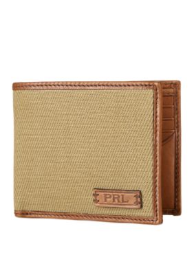 Polo Ralph Lauren Leather & Canvas Billfold Wallet