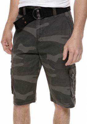 Plugg Beacon Belted Ripstop Cargo Shorts with Grommet Detail
