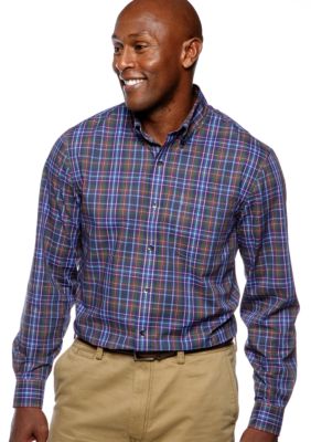 Saddlebred&reg; Big & Tall Wrinkle Free Plaid Shirt