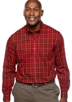 Saddlebred&reg; Big & Tall Wrinkle Free Plaid Shirt