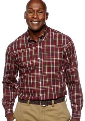 Saddlebred Big & Tall Wrinkle Free Plaid Shirt