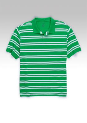 Saddlebred&trade; Big & Tall Short Sleeve Striped Easy Care Pique Polo