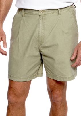 Saddlebred Big & Tall Pigment Sheeting Pleated Shorts