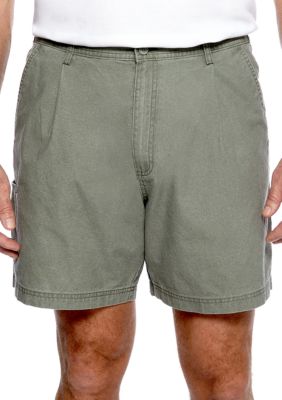Saddlebred&reg; Big & Tall Pigment Sheeting Pleated Shorts