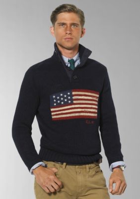 Polo Ralph Lauren American Flag Mock Sweater