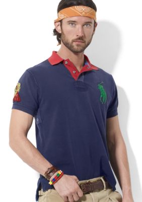 Polo Ralph Lauren Custom-Fit Contrast-Collar Mesh Polo
