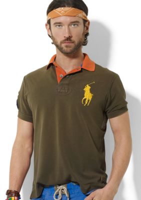 Polo Ralph Lauren Custom-Fit Contrast-Collar Mesh Polo