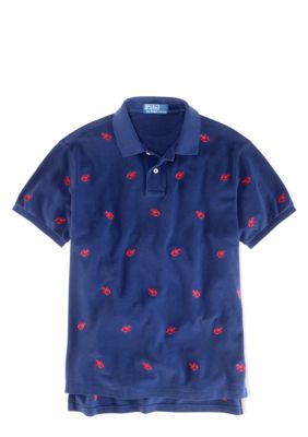Polo Ralph Lauren Custom-Fit Embroidered-Lobster Mesh Polo