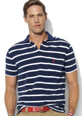 Polo Ralph Lauren Big & Tall Classic-Fit Short-Sleeved Striped Mesh Pocket Polo