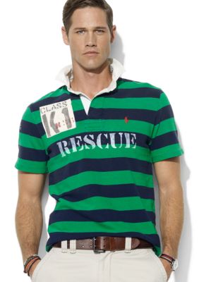 Polo Ralph Lauren Big & Tall Classic-Fit Short-Sleeved Striped River-Themed Rugby