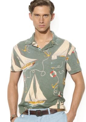 Polo Ralph Lauren Sailboat-Print Gauze Jersey Polo