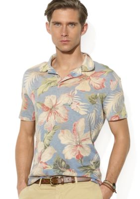 Polo Ralph Lauren Hibiscus-Print Gauze Jersey Polo