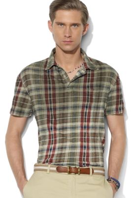 Polo Ralph Lauren Short-Sleeved Plaid Gauze Jersey Polo