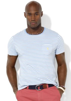 Polo Ralph Lauren Big & Tall Classic-Fit Short-Sleeved Striped Jersey Pocket Crewneck